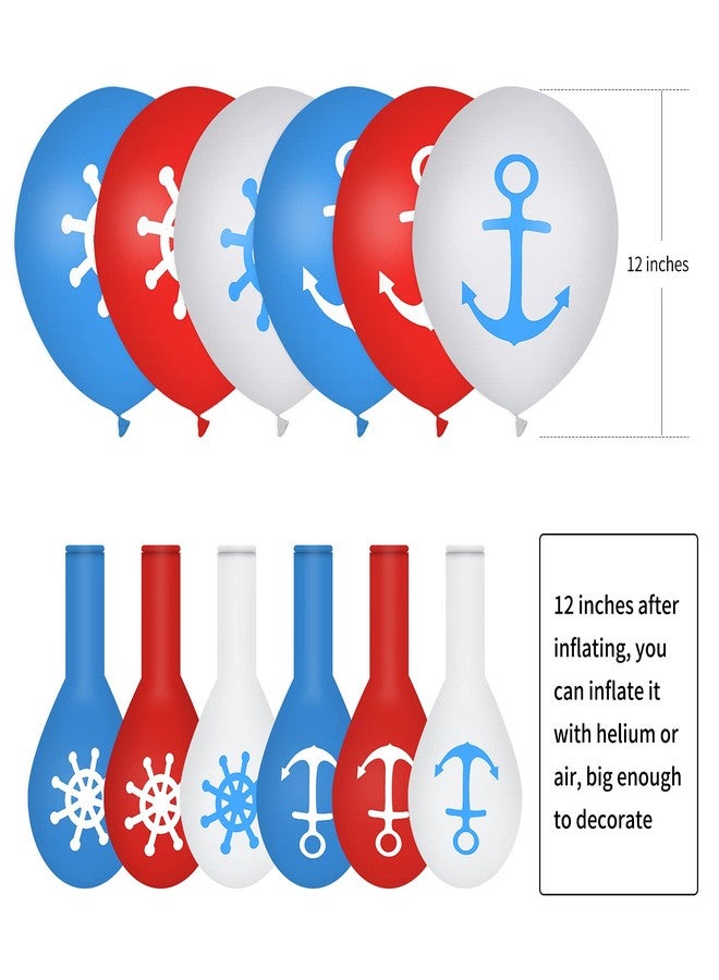 Lecpeting 30 Pcs Nautical Balloons Nautical Birthday Decoration Balloons 12 Inches Anchors Wheel Balloon for Navigation Themed Birthday Baby Shower Party Supplies - Image 3